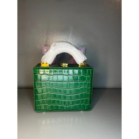 Brandon Blackwood Standard Kendrick Trunk in Forest Green Croc Embossed Leather - Picture 3 of 6